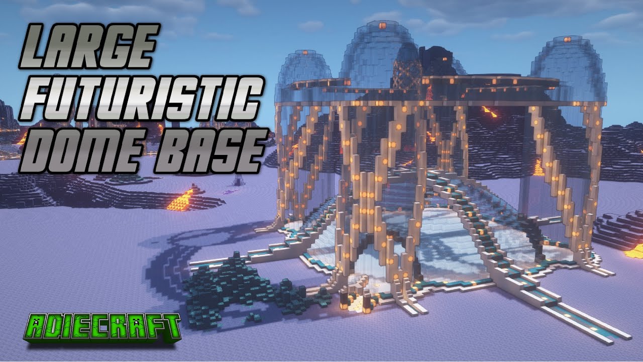 Large Futuristic Dome Base - Hyper Futuristic Minecraft Timelapse