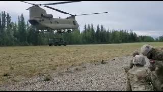 Sling loading humvee