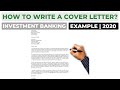 How To Write a Cover Letter For an Investment Banking Job? | Example