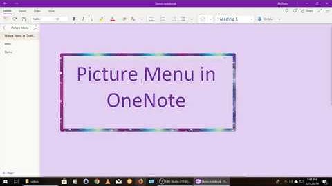 The OneNote Picture Menu