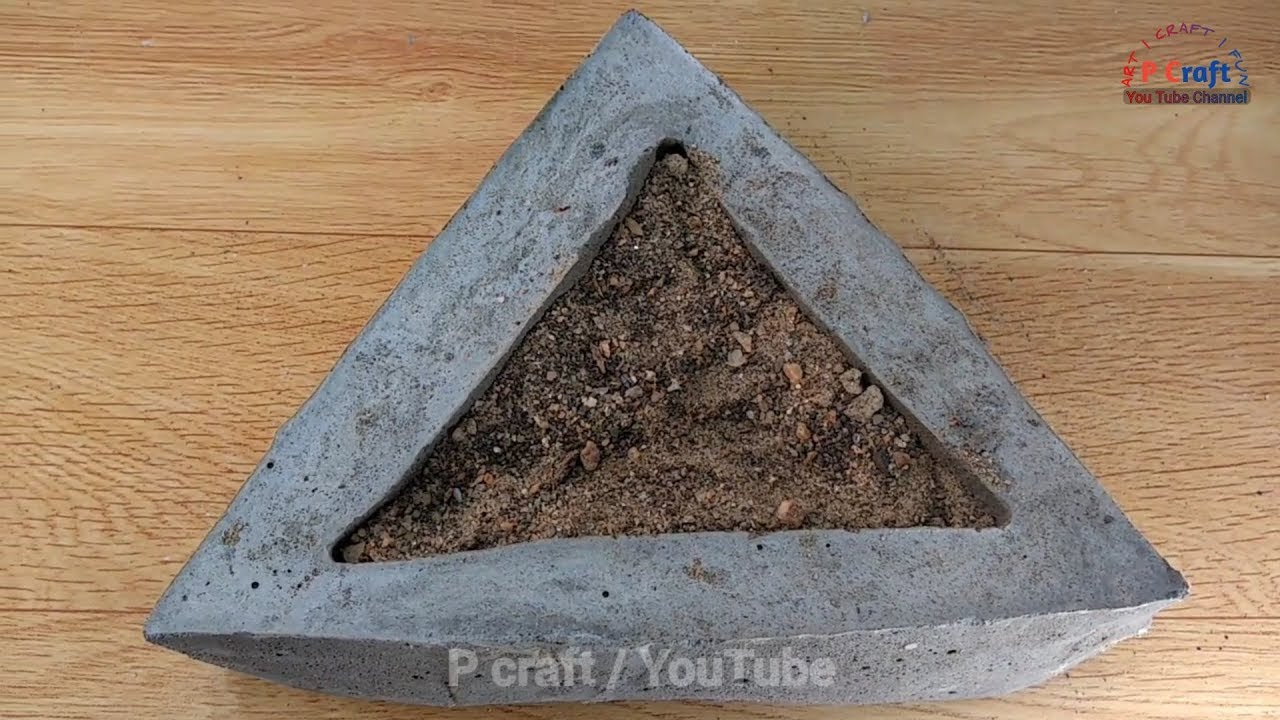 How to make cement pot for decoration very easy | p craft - YouTube