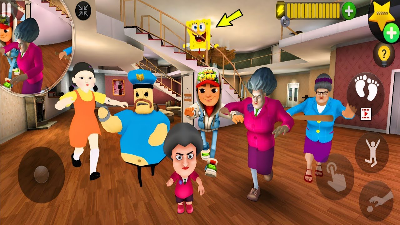 Cartoon Characters Invade Miss T’s House! 🏠😱 | Scary Teacher 3D