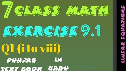 class 7 math chapter 9 exercise 9.1 Q.no 1 Punjab text book board | class 7 maths chapter 9
