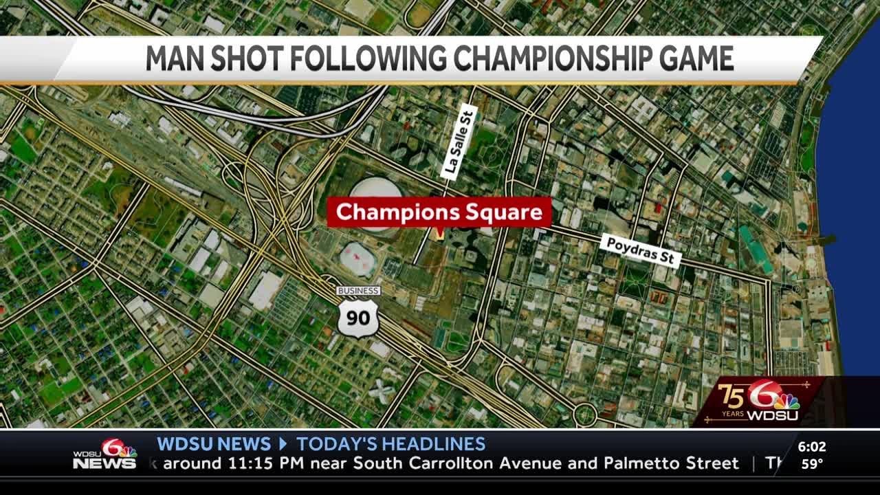 One man shot, one in custody after a shooting in Champions Square - YouTube