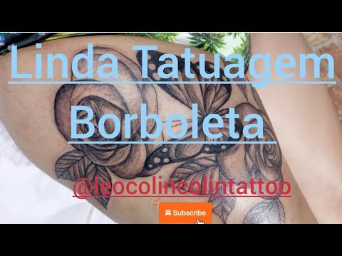Linda Tatuagem floral Tatuagem de borboleta Leo Colin Colin Praia sol Mal Balneário Camboriú