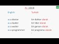 Prepositions in Turkish-  "Like" and "AS" " gibi ve olarak" in Turkish