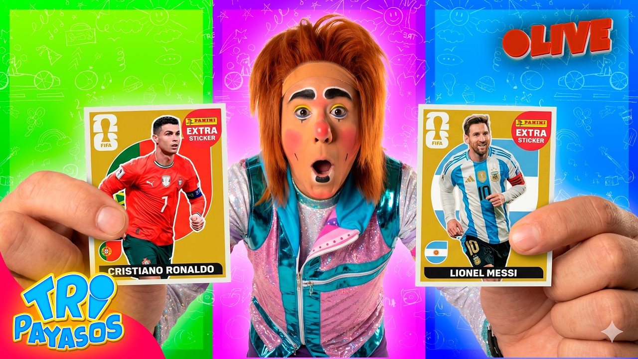 🔴 😱 ¡Nos Salió Messi! ⚽ Tripayasos Abriendo Sobres del Mundial EN VIVO 🎭🎶