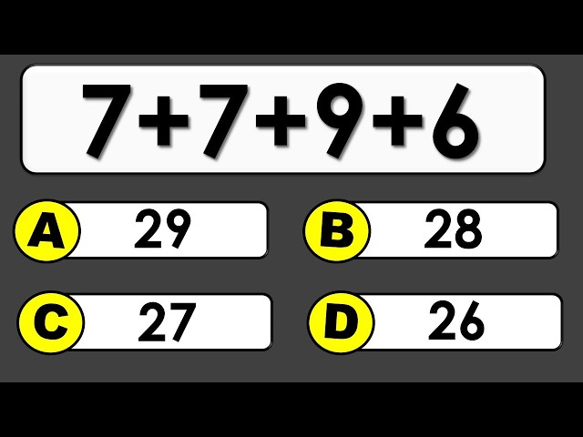 Math quiz addition | 10 questions - YouTube
