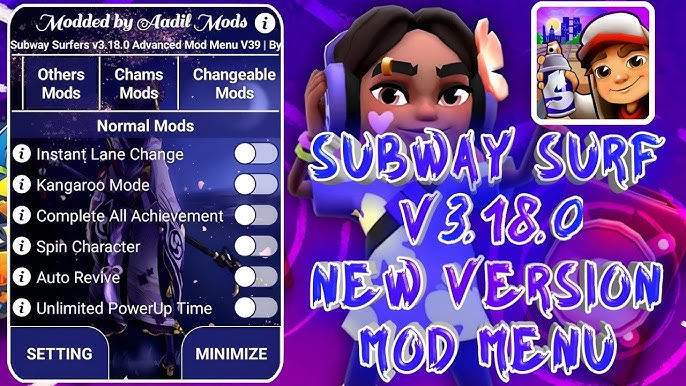 Subway Surfers v2.38.0 Advanced Mod Menu Apk V4 [God Hack,Speed Hack,All In  One Vip etc.] 