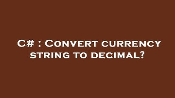 C# : Convert currency string to decimal?