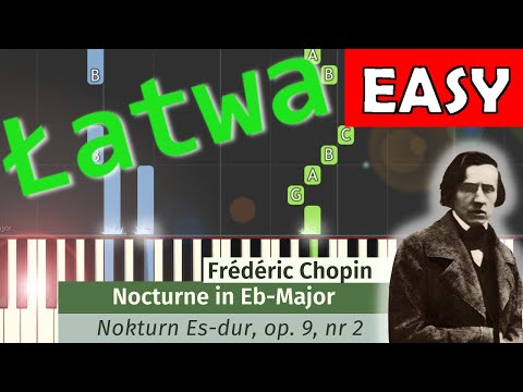 🎹 Nokturn Op. 9 nr 2 (F. Chopin) - Piano Tutorial (łatwa wersja) 🎵 NUTY W OPISIE 🎼