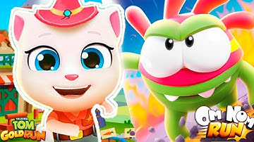 Talking Tom Gold Run vs Om Nom: Run - Full Gameplay Walkthrough - EPIC BATTLE! - iOS,Android HD