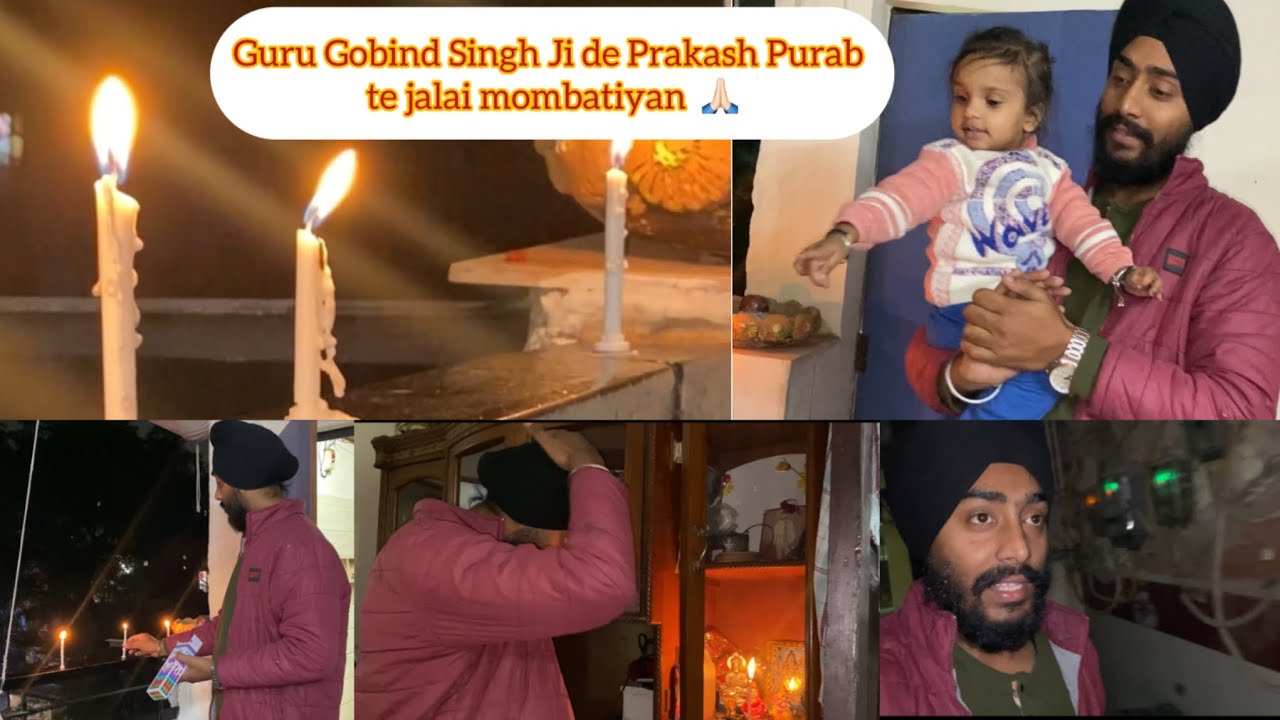 Guru Gobind Singh Ji ke Prakash Purab per jalai mombatiyan 🙏🏻😇 vlog