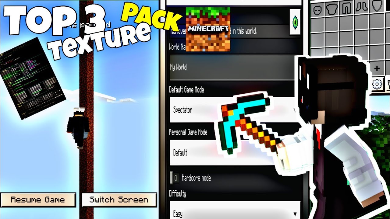 Top 3 Texture Pack for minecraft🤠 | Hacking Mods in minecraft🥰 - YouTube