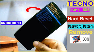 TECNO  POP 8 & Spark Go (BG6, BG6I, BG6H )  HARD RESET / factory reset , BYPASS SCREEN TECNO SPARK