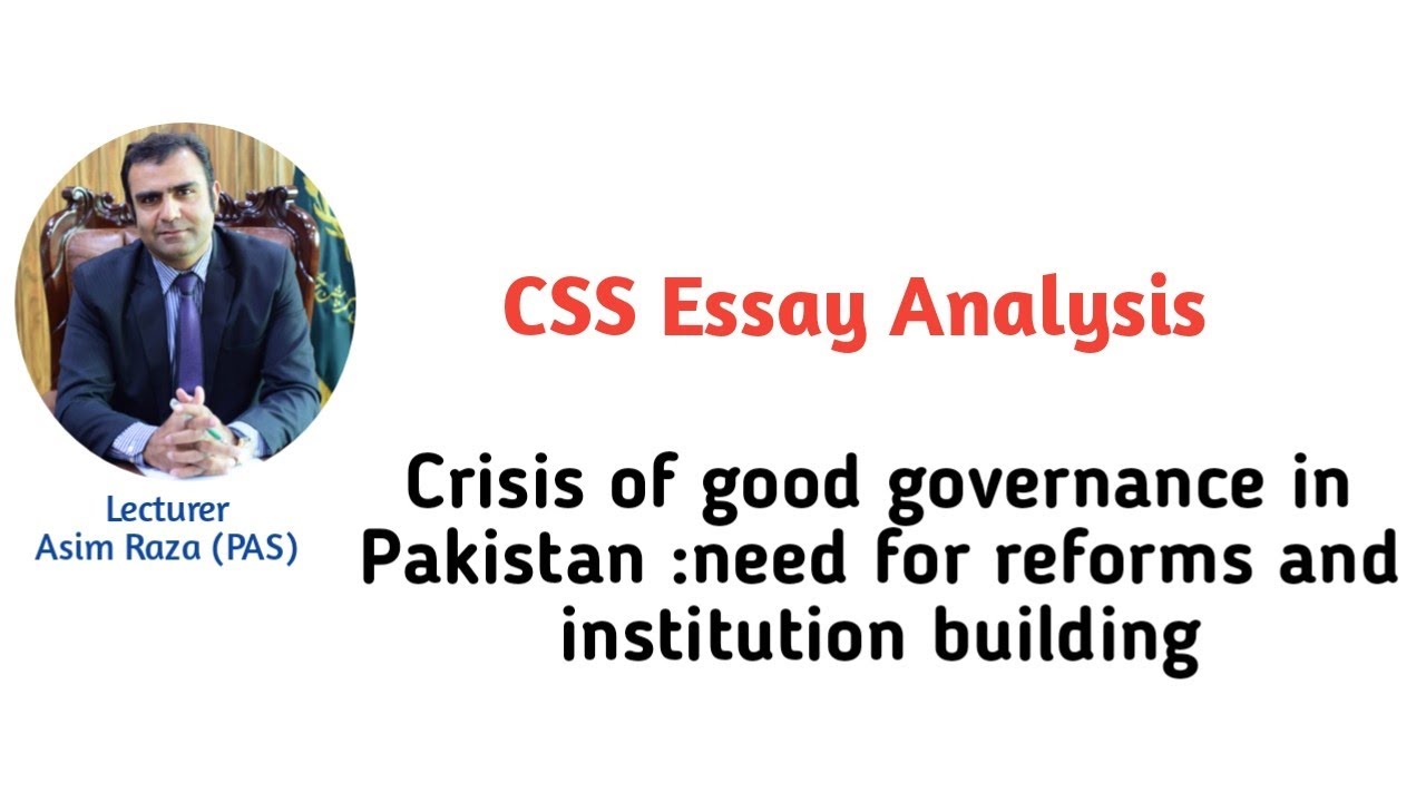 good governance in pakistan essay