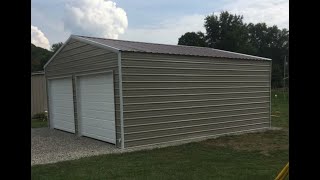 20x25x10 Garage 20x25 Vertical Metal Carport