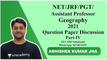 NET/JRF/PGT/Assistant Prof. - 2021 | Paper Discussion Part - IV | Geography | by AKJ