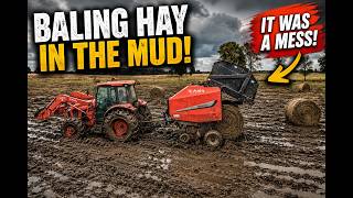 Baling hay in the mud!
