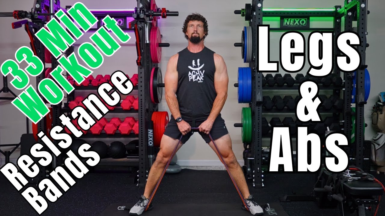 Resistance Band Legs and Abs Workout - 30 Minute Home Workout - YouTube