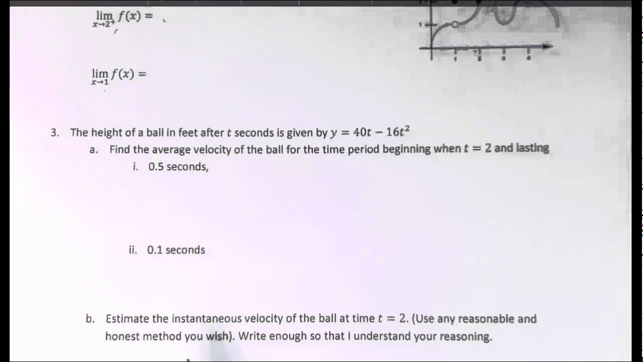 Quiz1 Limits & Velocity