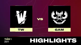 HIGHLIGHT | TW vs GAM | VCS 2024 MÙA XUÂN - Tuần 1 | 21.01.2024