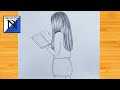 How to draw a girl reading book  pencil sketch drawing tutorial  easy drawing  simple drawing