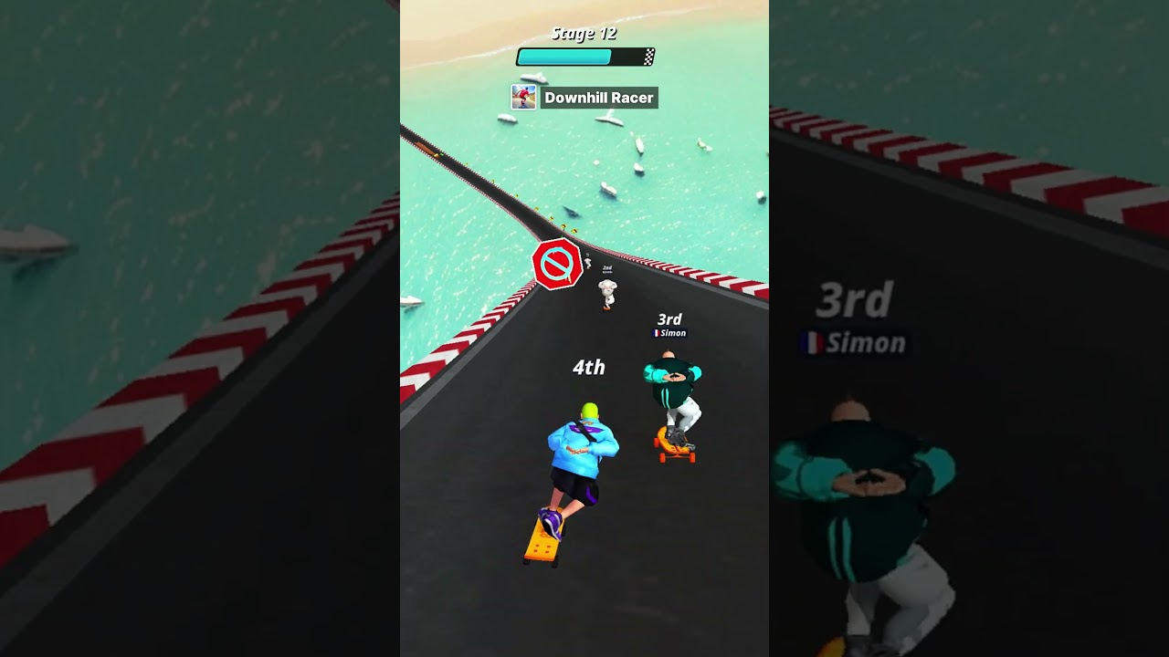[Game of Supercent]🛹Skateboarding on the shoreline - Downhill Racer
