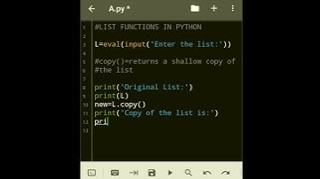 List functions in #python #Part3  #copy( )  #count( )