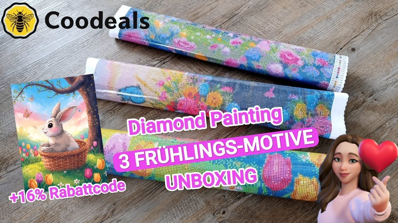 💎Diamond Painting Unboxing Coodeals|3 Frühlings-Motive💐mit Fairy Dust +16% Rabattcode 