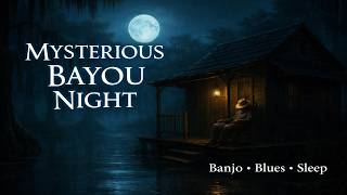 Mysterious Blue Bayou Night Ambience 4K | Swamp Moonlight, Gentle Banjo & Soft Country/Blues | Sleep screenshot 5