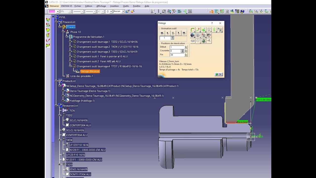 TUTO CATIA LATHE MACHINING Filetage 07 - YouTube