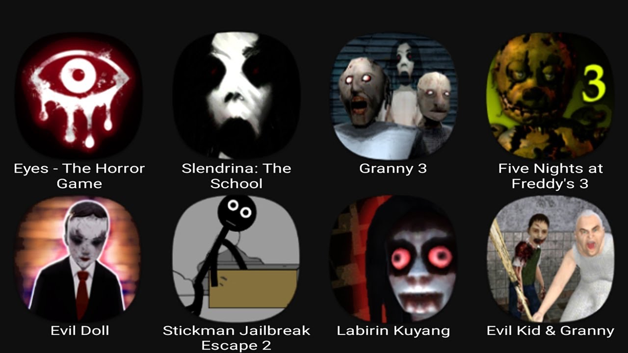 Eyes The Horror Game, Granny, Slendrina, Psicosis, Labirin Kuyang, Cold  Call, Granny, Granny 3 - BiliBili