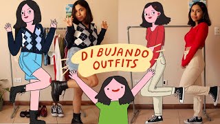 Dibujando Outfits de SHEIN y THRIFT SHOPS (Try On Haul)