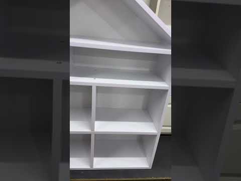 Стелаж для іграшок ляльковий будиночок поличка в дитячу 110 см 4 поверхи Білий, видео 1