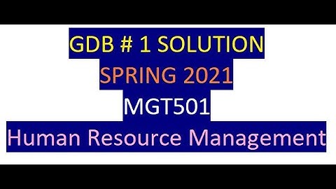 MGT501 GDB 1 Solution Spring 2021 | MGT501 GDB 1 Solution 2021