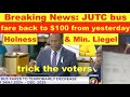 Breaking news jutc bus fare back to 100 from yesterday   pm holness  liegel clarke trick voters