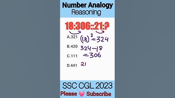 💙Number Analogy Reasoning Tricks ! SSC CGL 2023 ! #maths #shorts