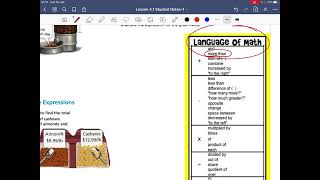 Lesson 4.1 Write and Evaluate Algebraic Expressions