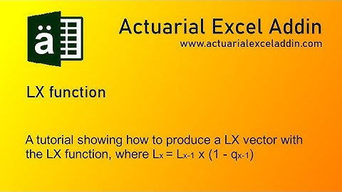 Actuarial Excel Addin - LX function
