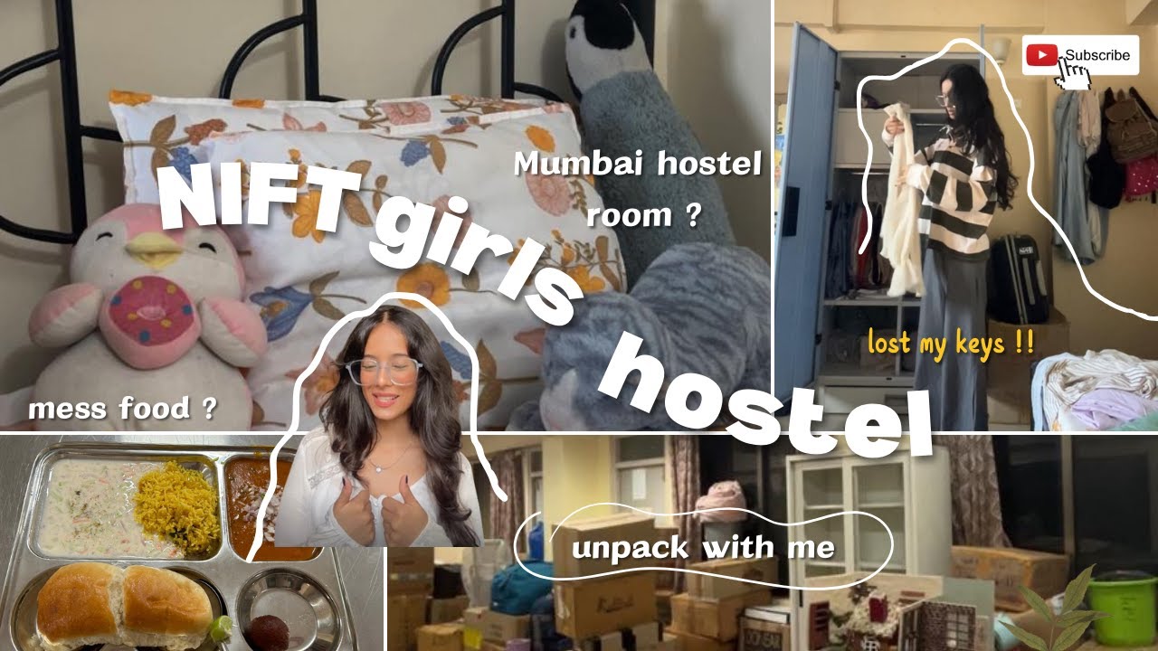 Nift hostel room from inside , unpack with me ,