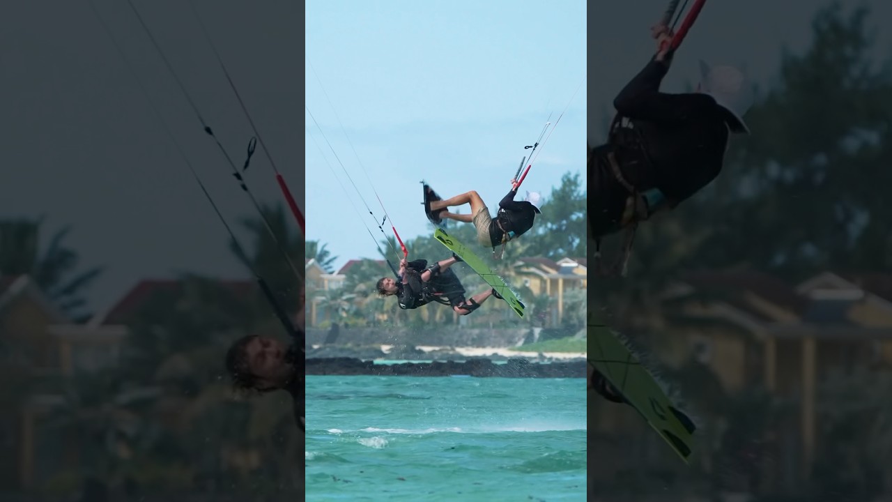 Pulled off the biggest crash yet! Stomp it and ride away #courtintheact #kiteboarding #crash