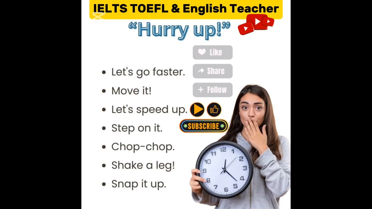 🚀 Other  Ways To Say Hurry Up ⏰ || ⚡ Stop Saying “Hurry Up” ⏳ 10 Phrases To Speed  Up 🌟