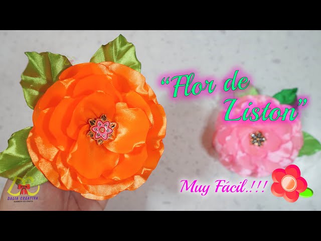 Flores de liston fáciles de hacer . #rosas #pararegalos 