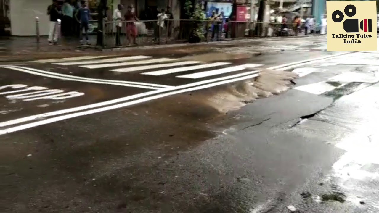 Mumbai Another road caves in near metro cinema - YouTube