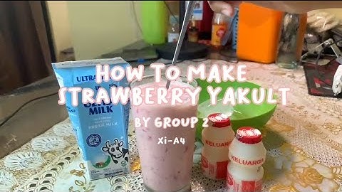 how to make strawberry yakult drink || assignment to make a procedure text video