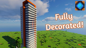 Minecraft Modern Skyscraper Tutorial #11 | Apartments + Restaurant and Bookstore!  | Full Tutorial