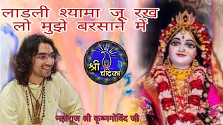 लाडली श्यामा जू रख लो मुझे बरसाने में | Ladli Shyama Ju Rakh Lo Mujhe Barsane Mey @shrichandrika