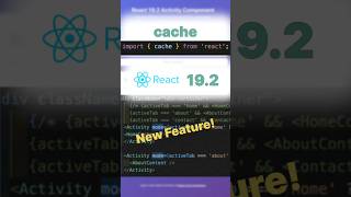 New features in React 19.2 #react19 #cache #reactadvanced #activity #reactjs #useeffectevent