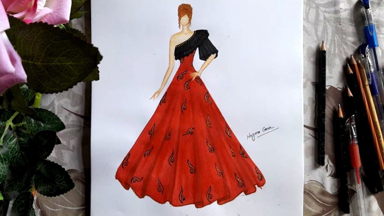 Fashion Sketch Gown Stock Photos - 10,973 Images | Shutterstock